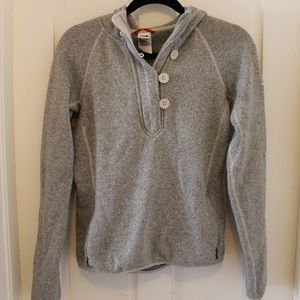 The North Face Gray Hooded Button Down Sweatshirt